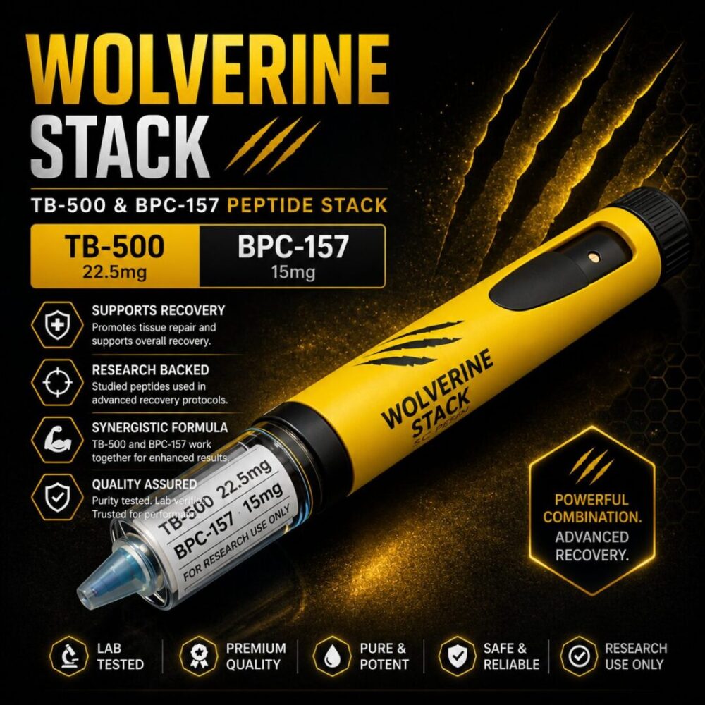 Wolverine Stack (TB-500 + BPC-157) 22.5mg + 15mg SC Peptide Disposable Pen – 3mL