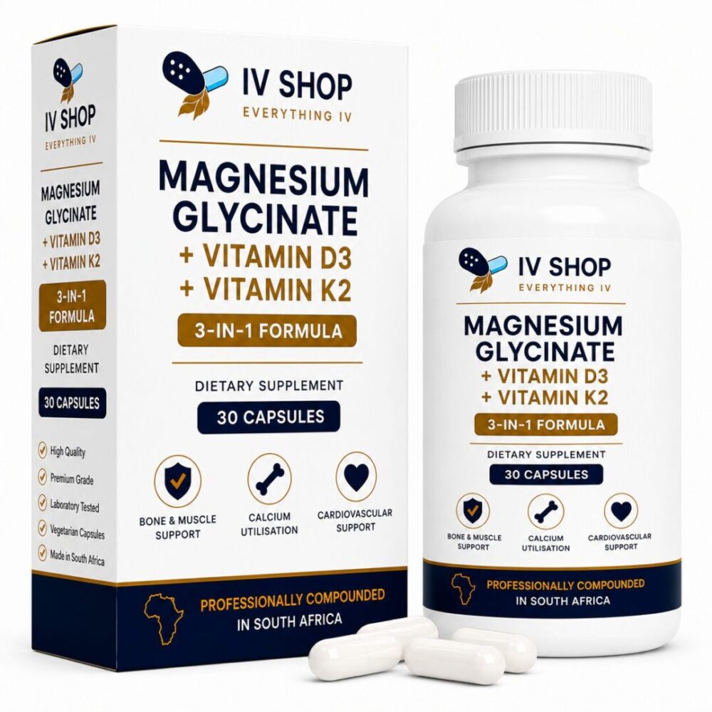 Magnesium Glycinate + Vitamin D3 + Vitamin K2 – 30 Capsules